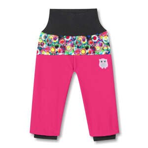 Dívčí softschellové kalhoty, zateplené - KUGO HK1772, růžová Barva: Růžová, Velikost: 74