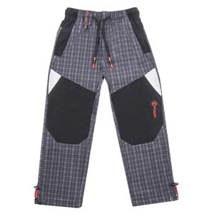 Chlapecké outdoorové kalhoty - GRACE B-84265, šedá/ červená aplikace aplikace Barva: Šedá - červená aplikace, Velikost: 128