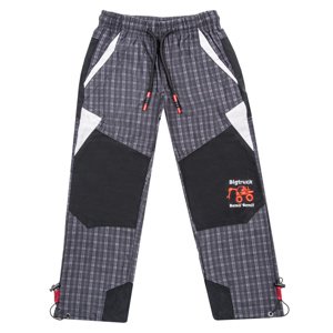 Chlapecké outdoorové kalhoty - GRACE B-84264, šedá/ červená aplikace aplikace Barva: Šedá - červená aplikace, Velikost: 98